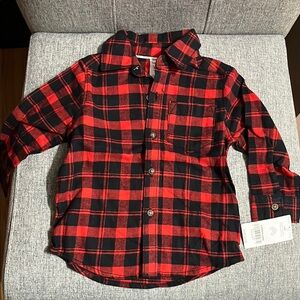 Carters Red and Black Plaid Kids Shirt